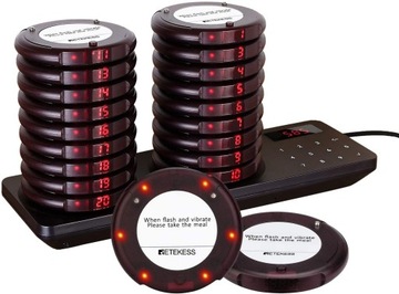 Retekess TD163 Pager Restauracyjny, System Przywoływania, 20 Podstawek,400M