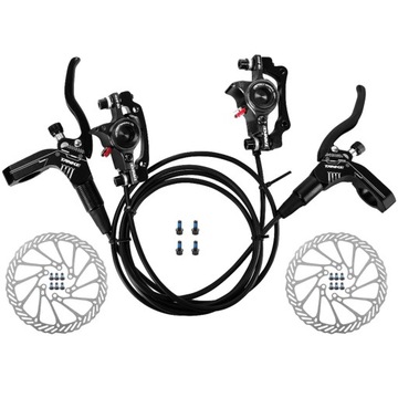 Rowerowe hydrauliczne hamulce tarczowe czarne