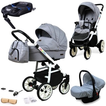 Wózek 4w1 dziecięcy BabyLux ColorLux + baza Isofix