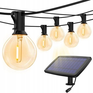 ГИРЛАНД СОЛНЕЧНЫЕ САДОВЫЕ ЛАМПЫ 50LED 9.5M COLD