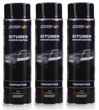 3x MOTIP KONSERWACJA PODWOZIA SPRAY BITUMEN CZARNY