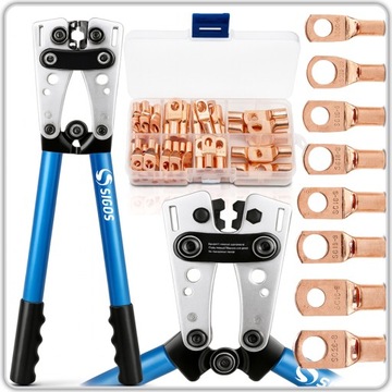 ПУЛЕОБЖИМНАЯ МАШИНА ДЛЯ ОБЖИМА КАБЕЛЯ 6-50 мм2 + 60 МЕДНЫХ клемм