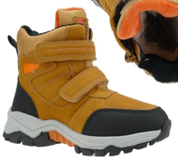 BUTY ZIMOWE CHŁOPIĘCE OCIEPLANE ŚNIEGOWCE RZEPY 27