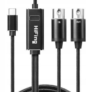Konwerter USB-C na MIDI adapter interfejs do organów klawiszy 16ch in i out