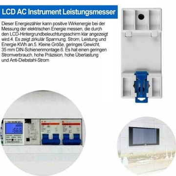 ОДНОФАЗНЫЙ СЧЕТЧИК ЭНЕРГИИ DIN, ЖКИ-ТОК, СТОРОЖИ, рейка кВтч, 5(80)А
