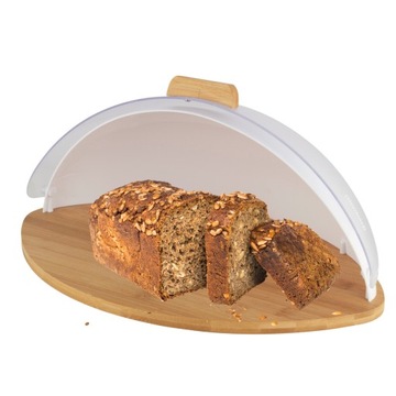 CHLEBAK POJEMNIK na PIECZYWO AKRYL+BAMBUSOWA DESKA DO KROJENIA
