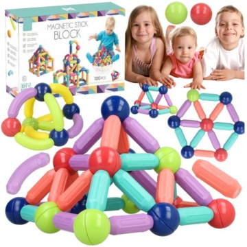 Stavebnice Velké 3D konstrukční pro děti 120 ks Magnetic Block