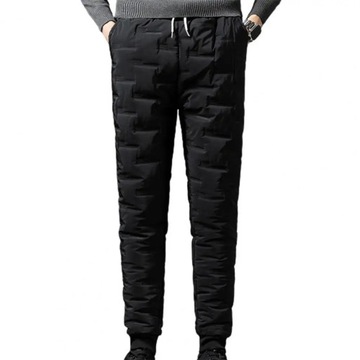 Men Down Pants Padded Thicken Down Drawstring Men