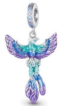 CHARMS ZAWIESZKA SREBRNY FENIKS, BEADS KORALIK CHARMS SREBRO PRÓBA 925
