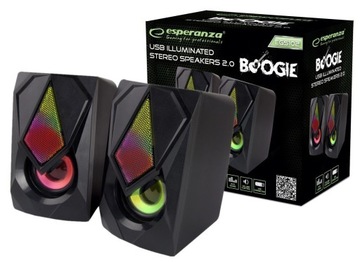 GŁOŚNIKI KOMPUTEROWE DO PC USB PODŚWIETLENIE LED 2