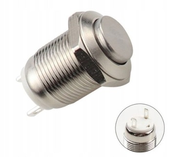 3шт x ВОДОНЕПРОНИЦАЕМАЯ КНОПКА МГНОВЕННОГО действия 12мм НЕРЖАВЕЮЩАЯ СТАЛЬ 2A 12В–250В IP65