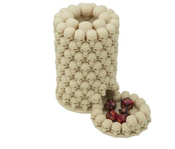 Стопка черепов, башня из костей - Dice Tower Bone white