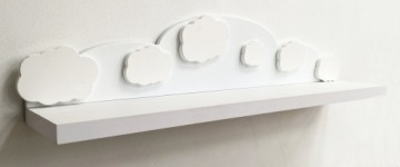 Полка подвесная для детской комнаты Скрытый крепеж Cloud White 120х24,5