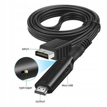 ADAPTER KONWERTER PS1\PS2 DO HDMI MONITOR KABEL