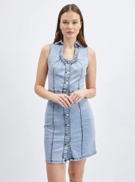 A6C018 NIEBIESKA JEANSOWA SUKIENKA ORSAY S
