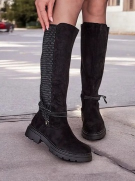 CZARNE KOZAKI DAMSKIE MALLOGI 38