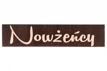 Tablica do samochodu - ślubna - Nowożeńcy - drewniana - Onlywood