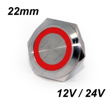 Przycisk Chwilowy Wandaloodporny KRÓTKI SKOK 22mm