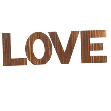Деревенские деревянные вырезные буквы свободного коричневого цвета