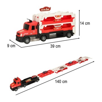 TIR Эвакуатор автовоз складной автомобиль XXL 6 машин красный
