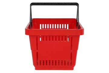 Тележка для двух оцинкованных корзин + 2 шт. Корзина для покупок красная, комплект 22л.