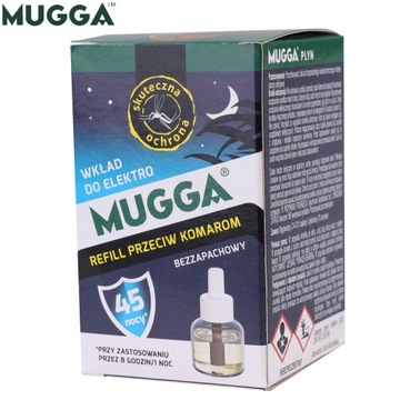 MUGGA ELEKTRO от комаров + 2 сменных картриджа, жидкость 5 мл, 45 ночей, РЕПЕЛЛЕНТ для контакта