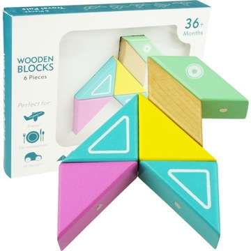 Drewniana układanka origami klocki magnes puzzle