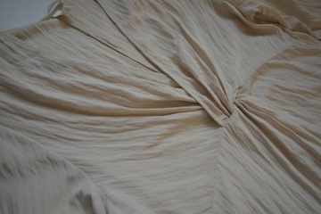 Sukienka beżowa H&M midi drapowana luźna letnia 86% wiskoza 36/38