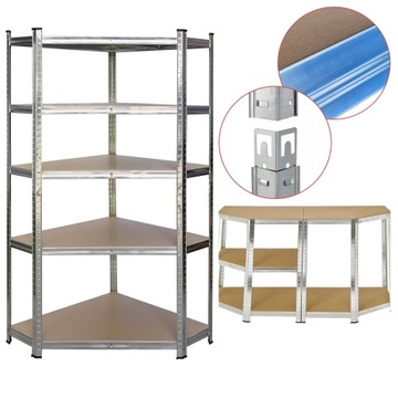 REGAŁ METALOWY NAROŻNY MAGAZYNOWY DO GARAŻU WARSZTATU 180x90x40 875kg
