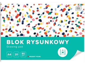 INTERDRUK Blok rysunkowy A4 BIAŁY 20 kartek 80g/m2