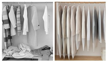 ЧЕХОЛ ДЛЯ ОДЕЖДЫ НА МОЛНИИ КОСТЮМ РУБАШКИ ПОДВЕСНОЙ ДЛЯ ГАРДЕРОБА 100Х60