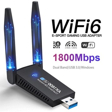 Bezprzewodowy adapter USB 3.0 WiFi-6 1800Mbps Adapter WiFi do komputera 5
