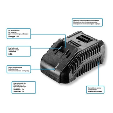 Дрель/шуруповерт 18 В Li-lon 2x 2,0 Ач 58G006