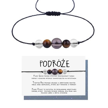 BRANSOLETKA DAMSKA KAMIEŃ NATURALNY AMULET PODRÓŻE