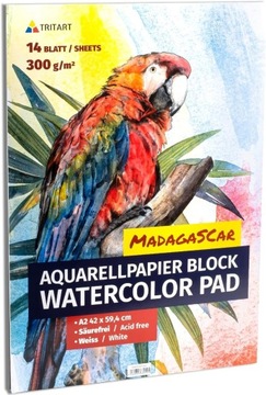 Tritart papier akwarelowy Din A2 300g/m² - Podkładka do malowania A2 z 14 a
