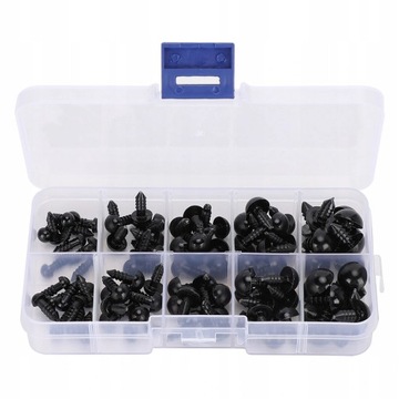 БЕЗОПАСНЫЕ ГЛАЗА ДЛЯ ИГРУШЕЧНЫХ ТАСЛИНОВ 100 шт. 5 размеров ЧЕХОЛ ДЛЯ ГЛАЗ И НОСОВ