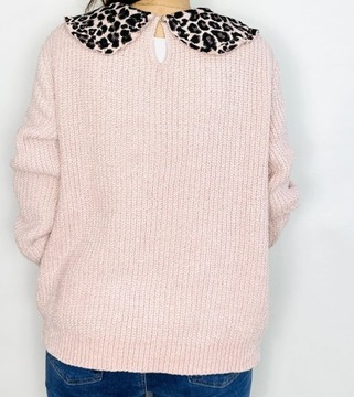 Sweter kołnierzyk cętki S 36 River Island