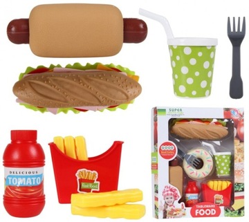 ZABAWKOWY ZESTAW FAST FOOD KUCHNIA FRYTKI HOT DOG