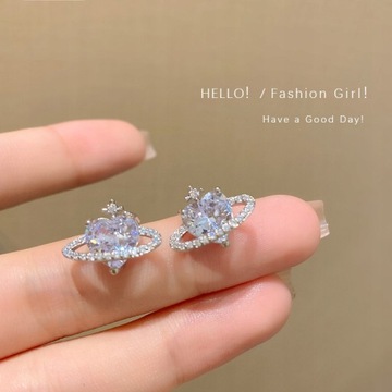 Luxury Fashion Zircon Planet Earrings for Wom