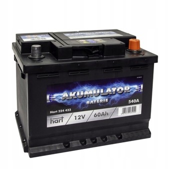 Akumulator Hart 12V60 AH P+ 524 433
