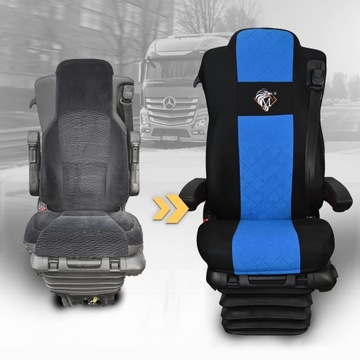 Pokrowce na fotele MERCEDES ACTROS MP4, MP5 NIEBIESKI