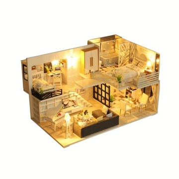 1 Szt. DIY Domek Dla Lalek Miniaturowy Zestaw Z Meblami