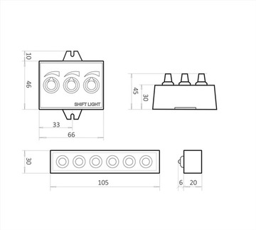 Версия SHIFT LIGHT D2, три канала, 6 светодиодов