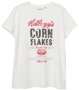 KOSZULKA TOP T-shirt H&M 36 S CORN FLAKES