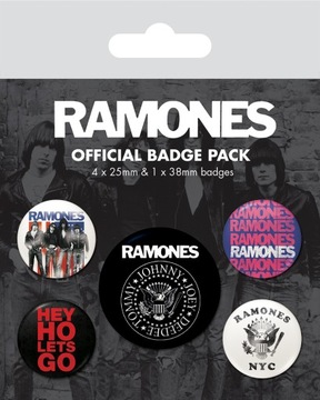 RAMONES przypinki zestaw 1 + 4