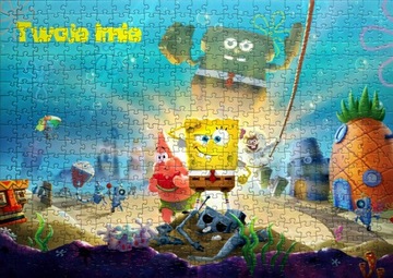 Puzzle z motywem Spongebob 192el + imię GRATIS - Różne Wzory!!