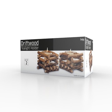 Деревянный подсвечник ручной работы, 2 шт.