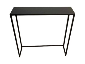 KONSOLA 68x80x22cm LOFT TOALETKA STOLIK PREDPOKÓJ PÓŁKA DĄB CZARNY METAL