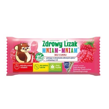 Lizak dla dzieci Zdrowy Lizak Mniam-Mniam malinowy 6 g