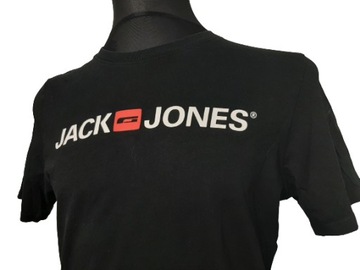 T SHIRT MĘSKI JACK&JONES M BAWEŁNA CZARNA BLUZKA KOSZULKA